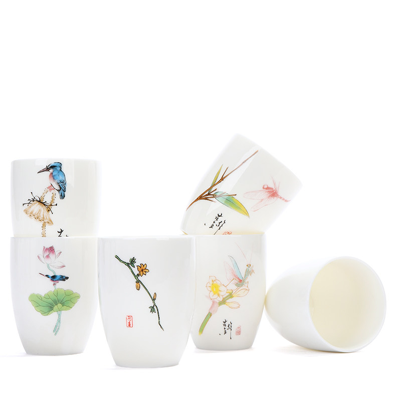 大号陶瓷水杯德化白瓷茶杯250毫升泡茶杯办公杯个人杯茶具家用杯