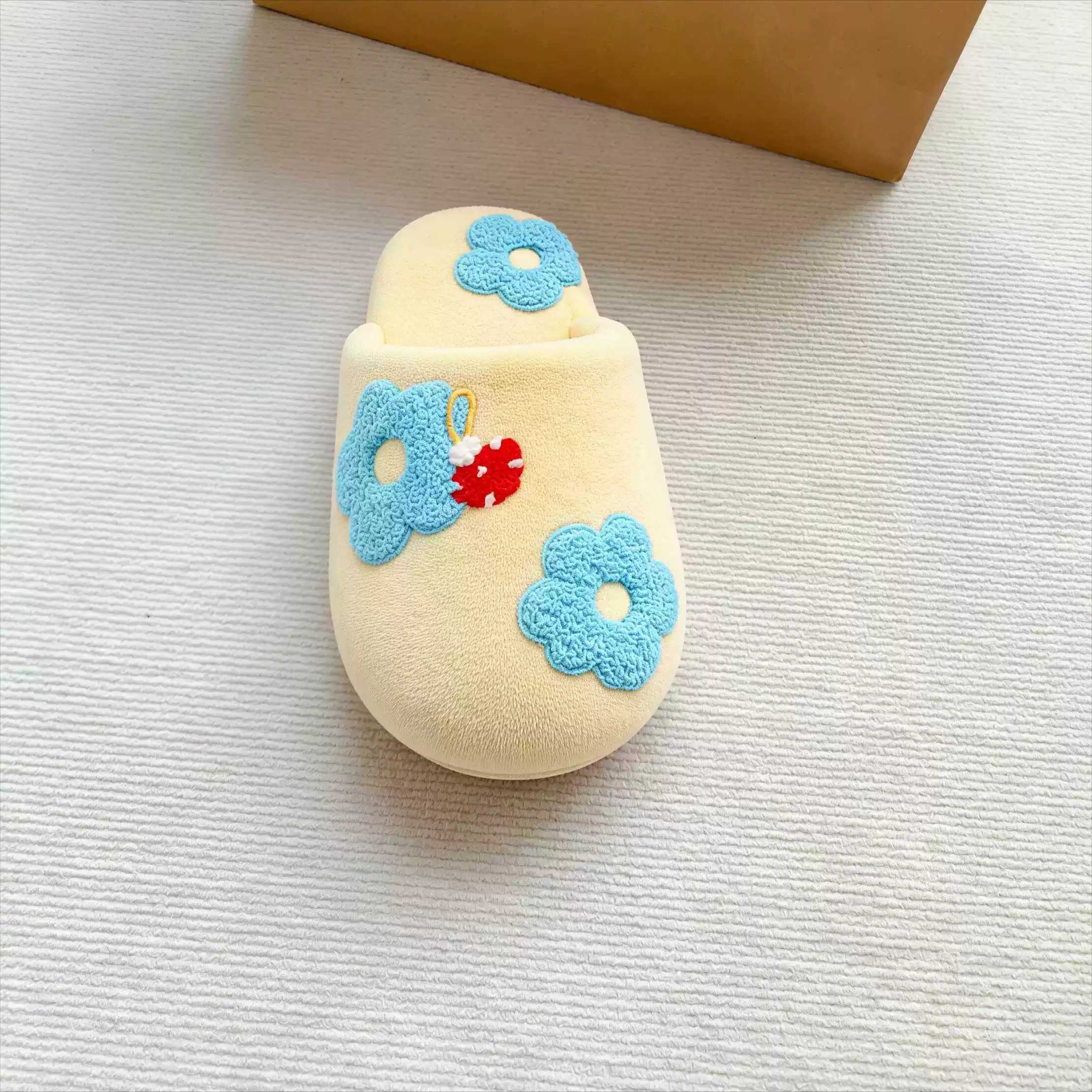 莫奈花园棉拖鞋加绒保暖秋冬女