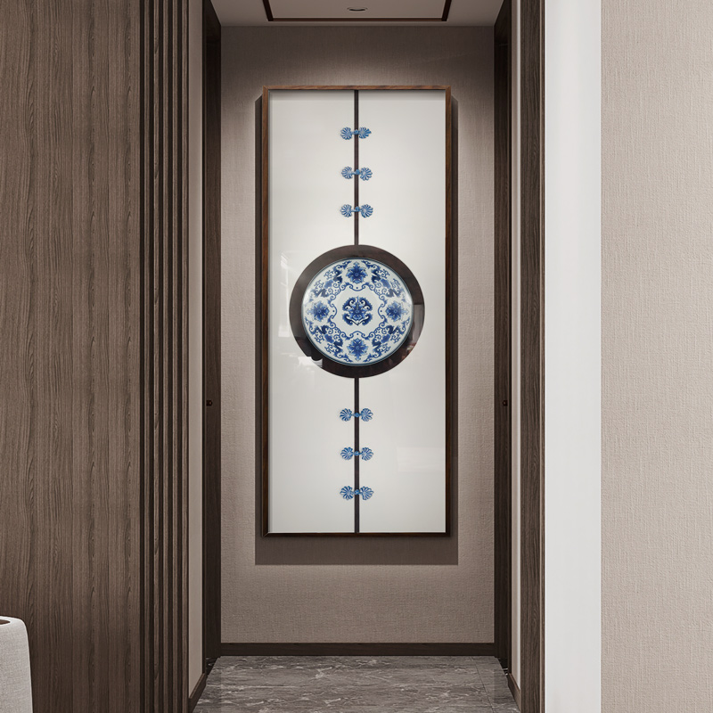 立体装饰画新中式青花瓷禅意壁画酒店软装走廊玄关餐Y厅中国风挂图片