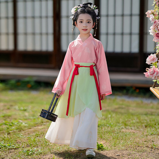 儿童宋制汉服女童日常古风童装中国风秋季小女孩夏宝宝古装超仙