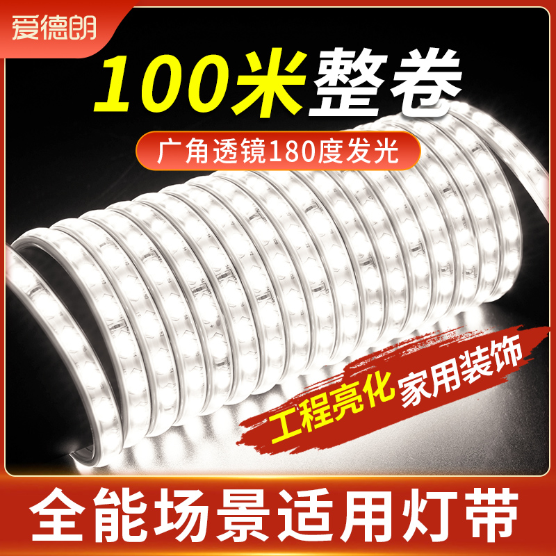 100米装灯带ledm灯条家用客厅吊顶户外防水氛围装饰工程亮化220v