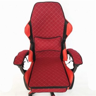 亚麻电c竞椅坐垫游戏竞技椅垫子加厚带靠背一体电脑椅连体座 四季