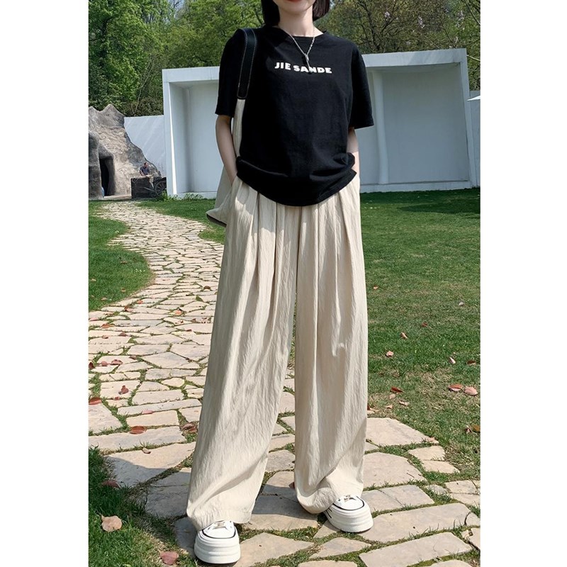 胖mm阔腿裤女夏季2025新款宽松高腰休闲梨形裤子大码女装山本裤
