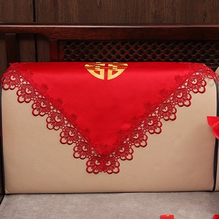 绣花喜字结婚单人v沙发盖布盖巾扶手靠背巾垫布通用套罩 刺绣中式