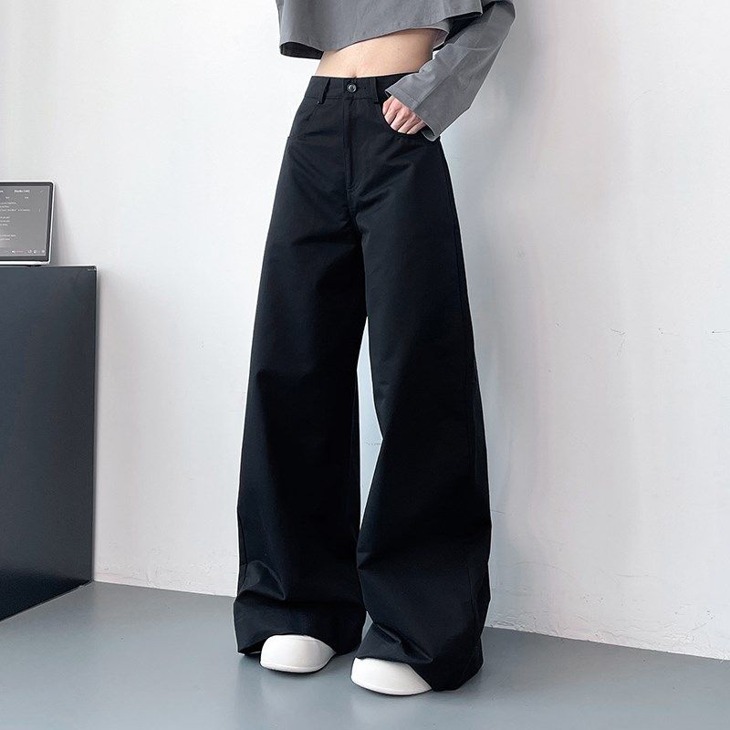 大码西装裤女2025春季新款高腰微喇阔腿直筒裤胖mm宽松显瘦休闲裤,女装/女士精品,大码裤装,淘宝优惠券,粉丝福利购,淘宝优惠卷