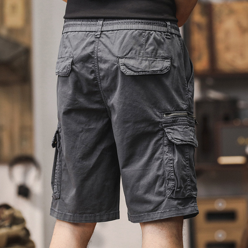 工装短裤男夏季美式外穿中裤舒适休闲薄款弹力5分裤多口袋松紧裤,男装,短裤,淘宝优惠券,粉丝福利购,淘宝优惠卷