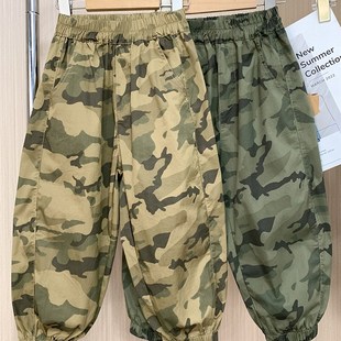 m2023x新款 男童夏季 休閑褲 韓版 寶寶迷彩防蚊褲 速干褲 薄款 兒童工裝