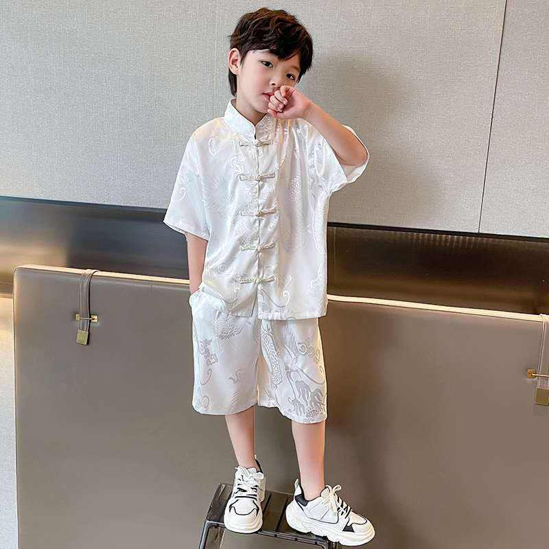 男童汉服夏季薄款套装中国uv风夏装儿童古装唐装礼服国潮男孩夏款