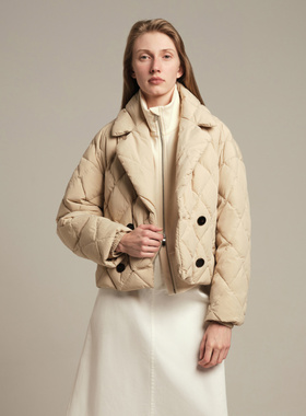 CAGLIARI EXCHANGE/卡利亚里双排名短款翻领羽绒服4009003