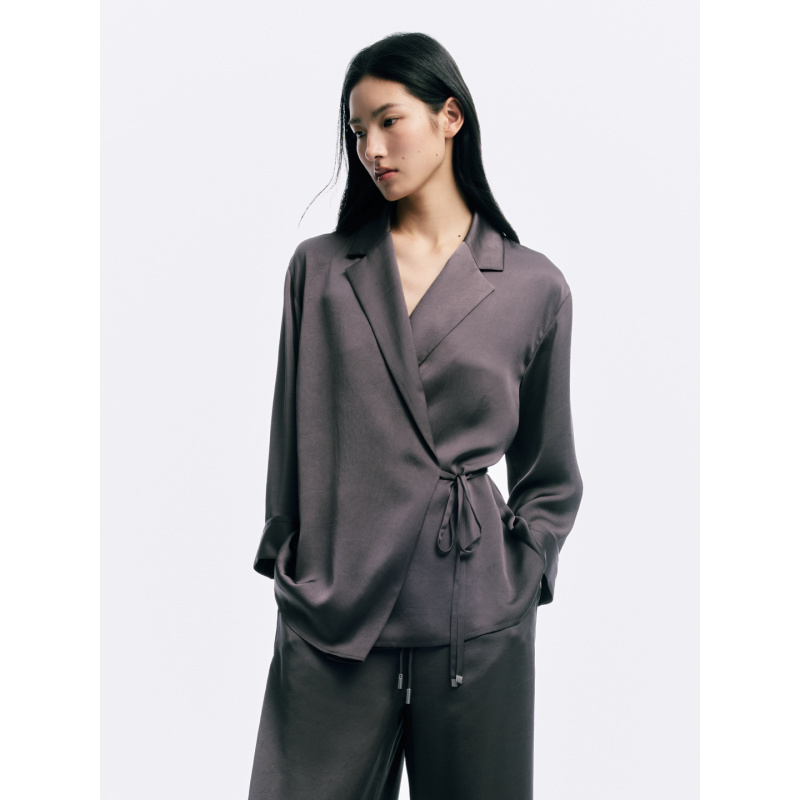 CAGLIARI EXCHANGE/卡利亚里平驳领偏门襟系带西服4103223