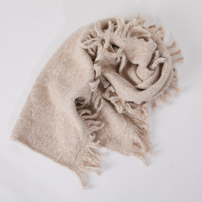 CAGLIARI EXCHANGE/卡利亚里 暖驼编织图案羊毛混纺围巾8843010