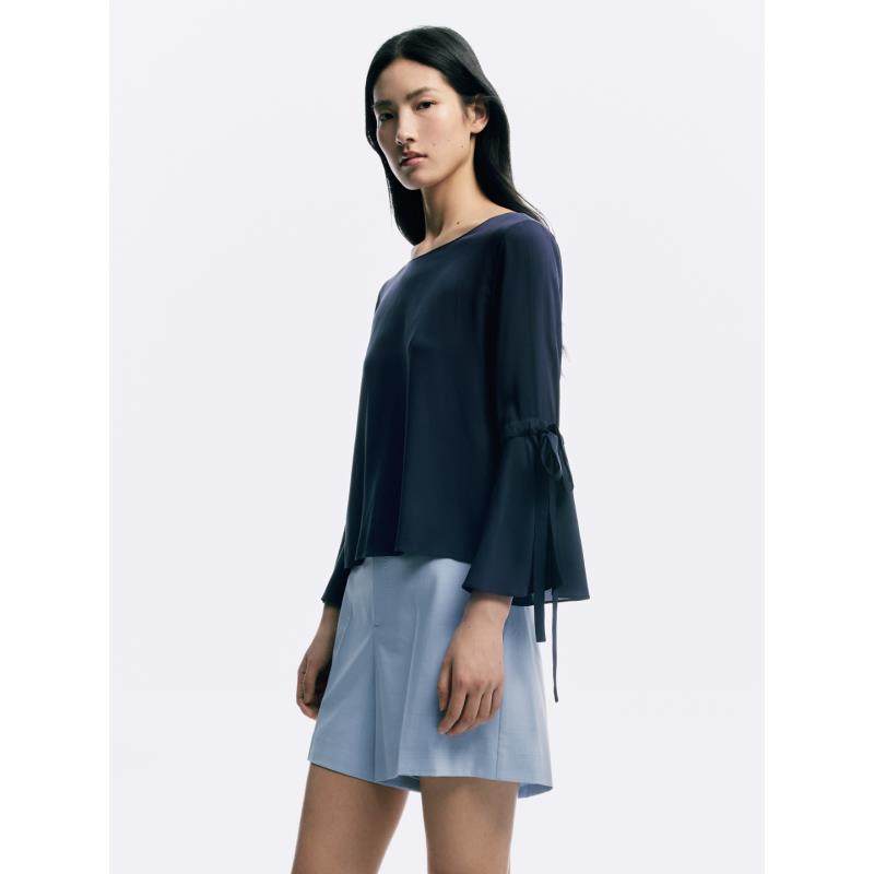 CAGLIARI EXCHANGE/卡利亚里系带伞袖直身TOP小衫4104105