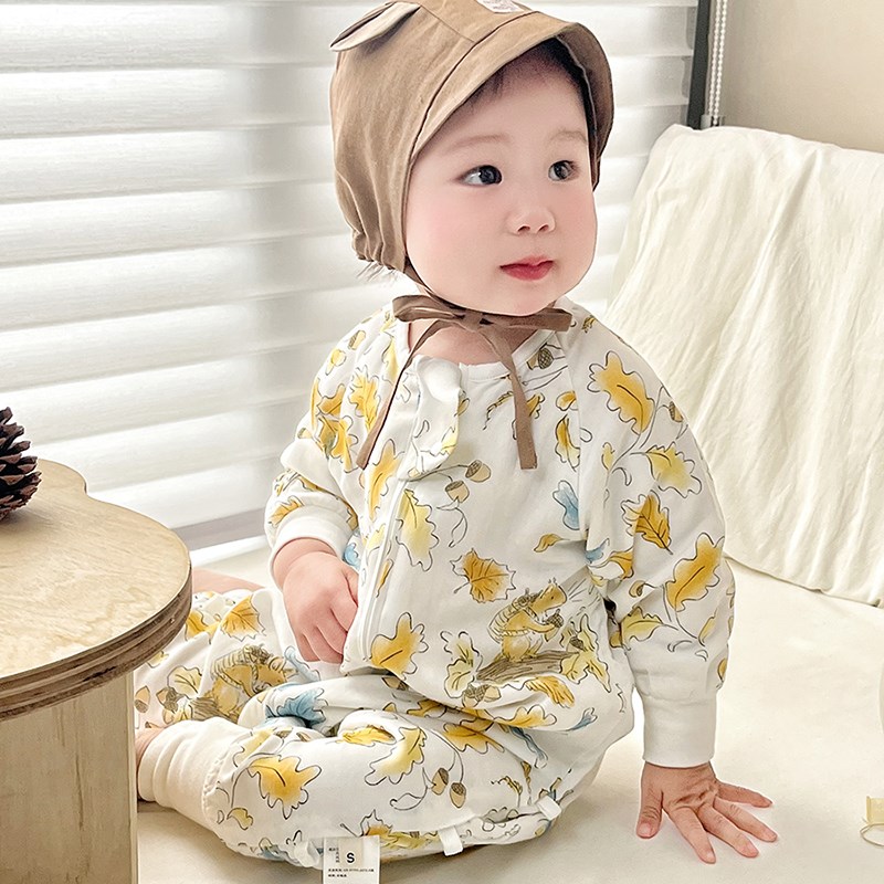 M 新品婴儿睡袋四层竹棉纱布宝宝分腿防踢被儿童四季通用夏空调房