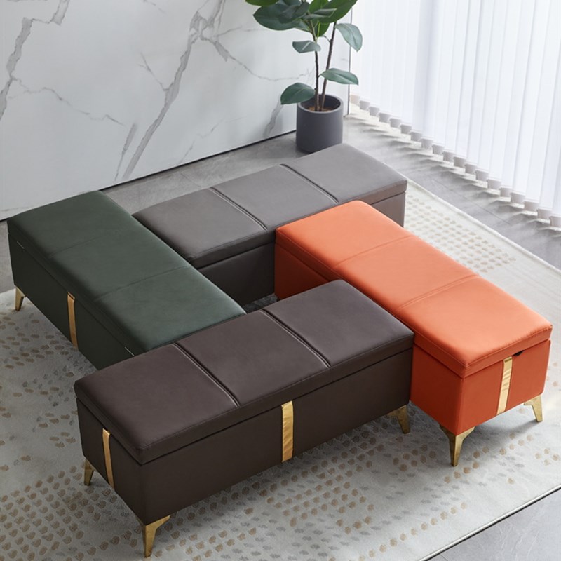 换鞋凳家用门口鞋柜长方形床尾收纳凳子服装店储物可坐沙发长条凳