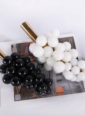 创意轻奢样板间电视柜展柜办公桌天然大理石葡萄摆件家居工艺品