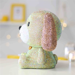 贴钻小黄狗摆件狗狗存钱罐男孩大容量大号宝宝储蓄罐创意储钱罐