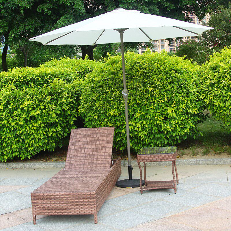 莫家户外躺椅午睡休闲别墅庭院游泳池沙滩椅露天露台阳台编藤躺床