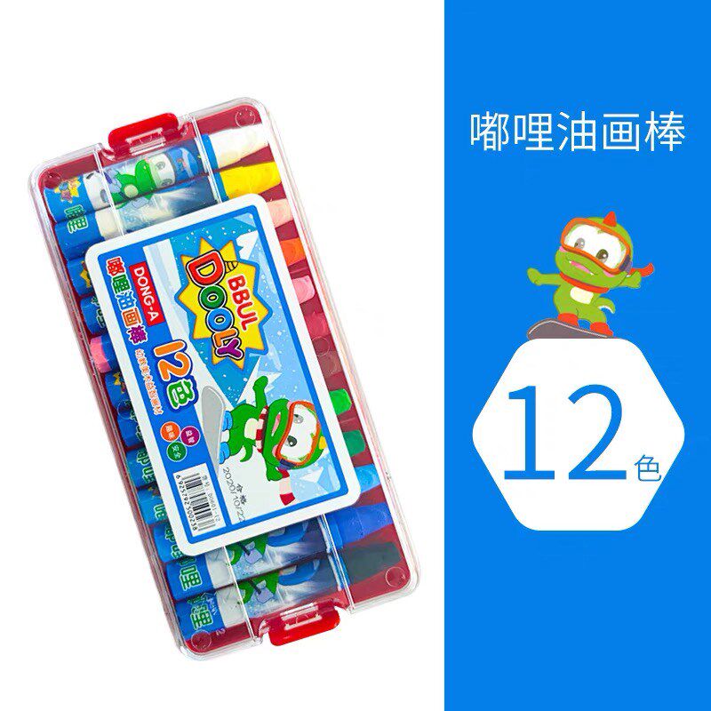 韩国DONG-A东亚嘟哩油画棒重彩蜡笔12色24色36色油画棒塑料盒装
