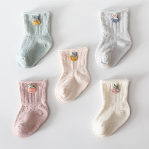 新生儿婴儿袜子0一3月无骨儿童春秋纯棉初生宝宝女不勒腿中筒袜子