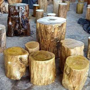 木墩子实木原小木桩树桩树墩底座支架坐墩花架 喝茶茶几凳换鞋凳