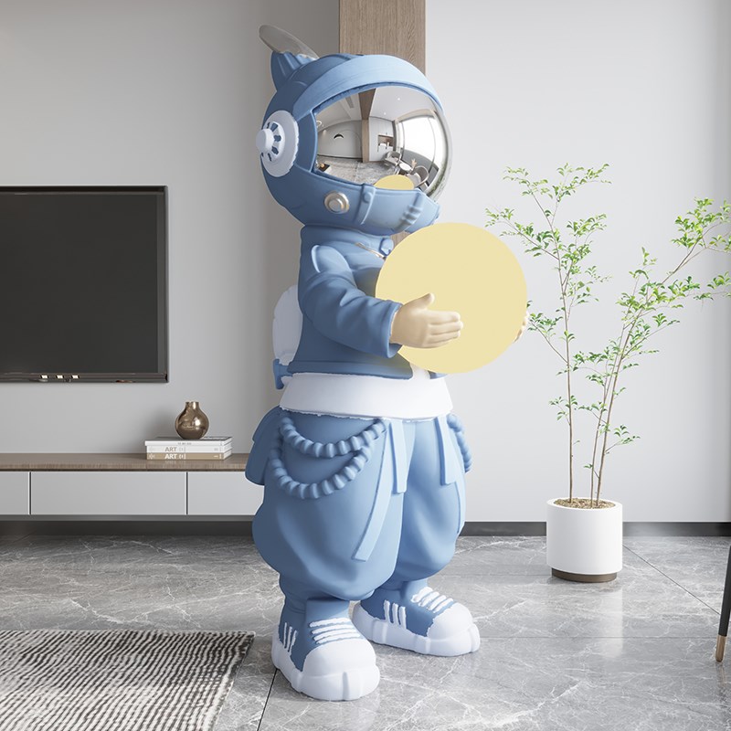 入户门轻奢宇航员客厅墙角高颜值氛围感大型落地摆件设计感发光灯
