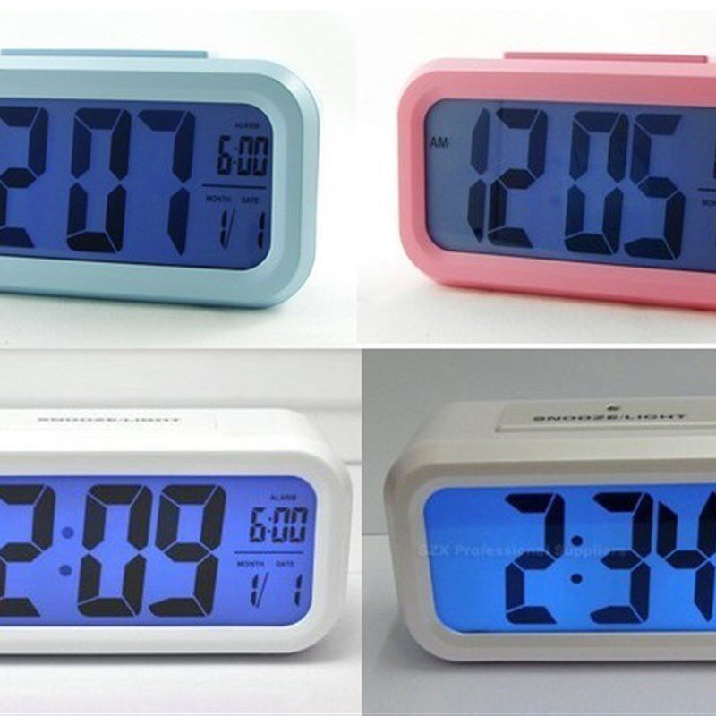 大屏幕时尚闹钟创意静音个性学生儿童起床神器床头卧室钟表夜光灯