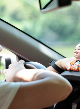 可爱弥勒佛财神摆件 家居装饰品创意小摆件车载用品弹簧摇头桌面