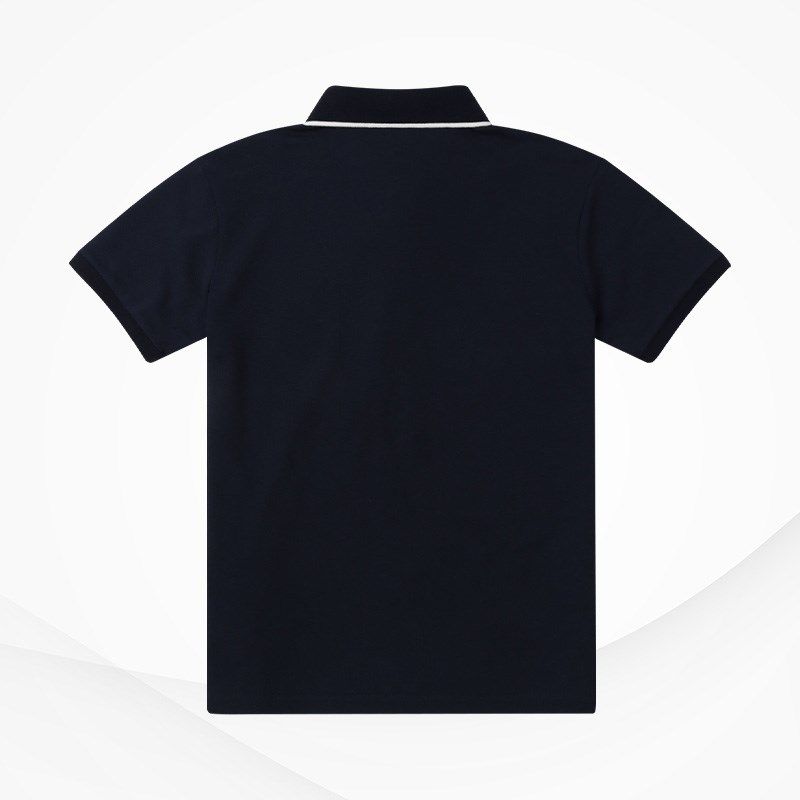 夏季校服藏青短袖T恤学院英伦风园服班服藏蓝色透气款翻领polo衫