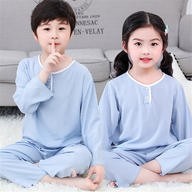 儿童绵绸睡衣夏季薄款男女童睡衣套装宝宝长袖空调服中大童家居服,童装/婴儿装/亲子装,家居服套装,淘宝优惠券,粉丝福利购,淘宝优惠卷