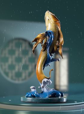 朱炳仁铜 鸿运锦鲤 家居桌面电视柜装饰精品鲤鱼摆件工艺礼品