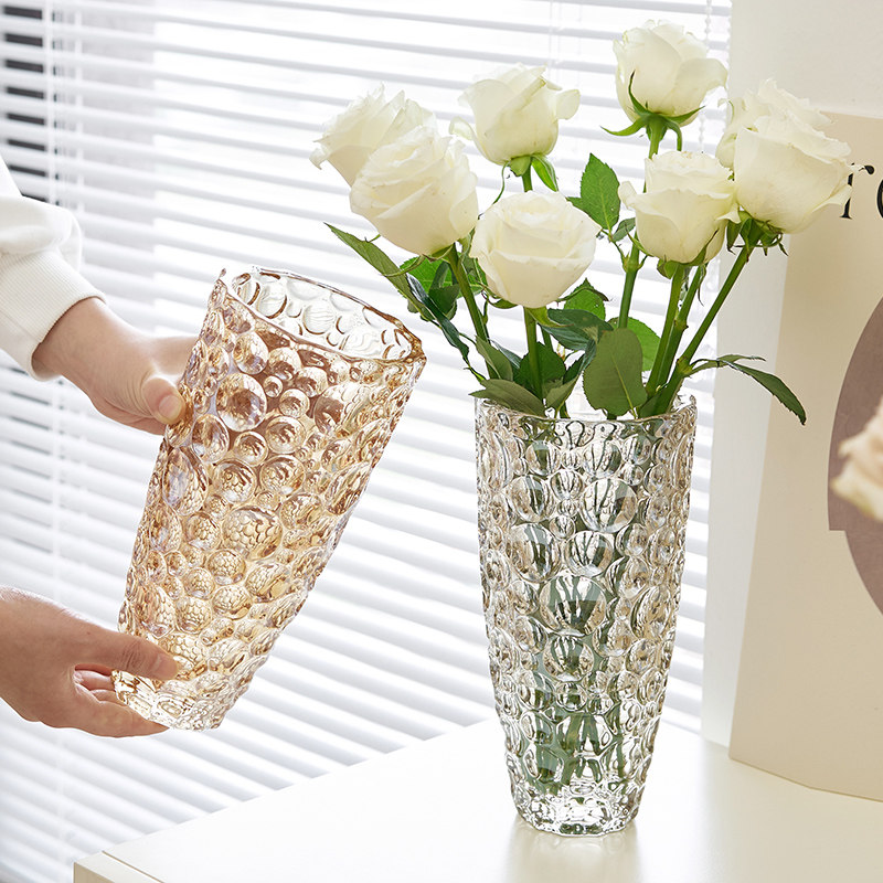 水晶花瓶玻璃透明轻奢高级感客厅插花养玫瑰百合鲜花装饰花器摆件,鲜花速递/花卉仿真/绿植园艺,花瓶,淘宝优惠券,粉丝福利购,淘宝优惠卷