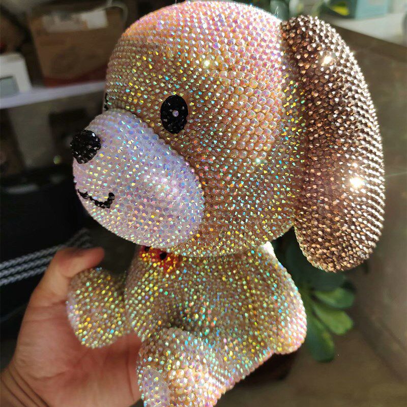 贴钻小黄狗摆件狗狗存钱罐男孩大容量大号宝宝储蓄罐创意储钱罐