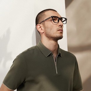 *目羡 110支轻盈精纺羊毛18针四平POLO拉链针织套衫 MZT05054