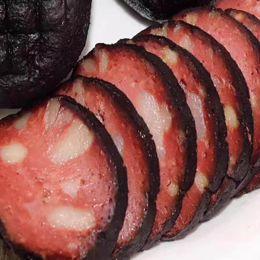 邵阳猪血丸子湖南特产手工血豆腐柴火烟熏猪血粑豆腐干小吃速食品