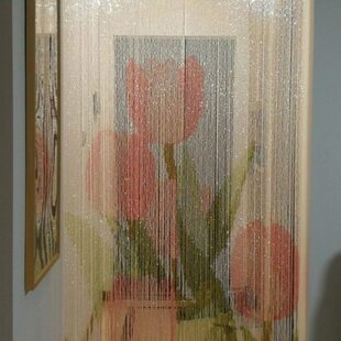 郁金香串珠门帘 花朵珠帘挂帘 客厅入户门玄关隔断装饰挂件