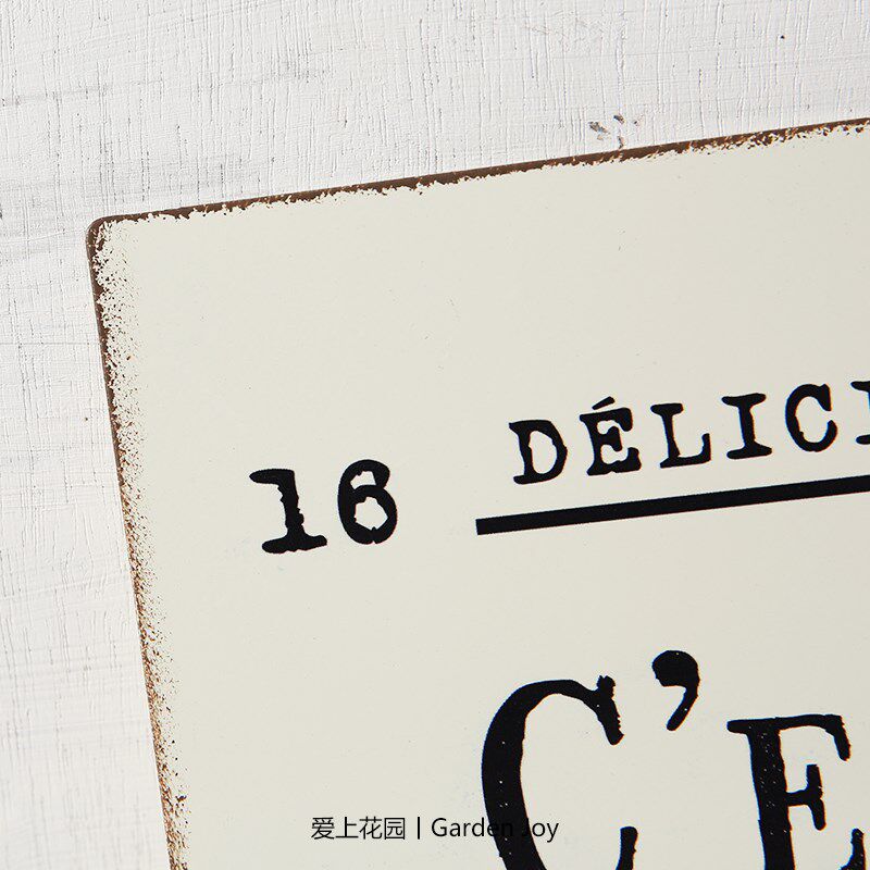 爱上花园丨园艺杂货 花园装饰铁皮牌 39 MERCI MILLE FORS 壁挂牌