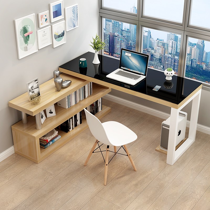 转角书桌电脑桌台式L型办公桌简约家用卧室墙角拐角学习写字桌子