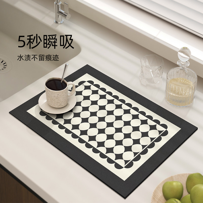 厨房沥水垫软硅藻泥轻奢咖啡机台面吸水垫洗手台防滑隔热免洗碗垫,居家布艺,厨房地垫,淘宝优惠券,粉丝福利购,淘宝优惠卷