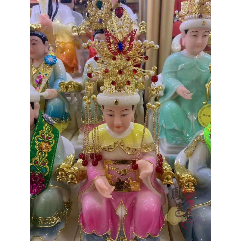凤冠霞帔头饰娘娘凤冠神帽观音帽子神明佛像娘娘帽神像帽冠三凤冠