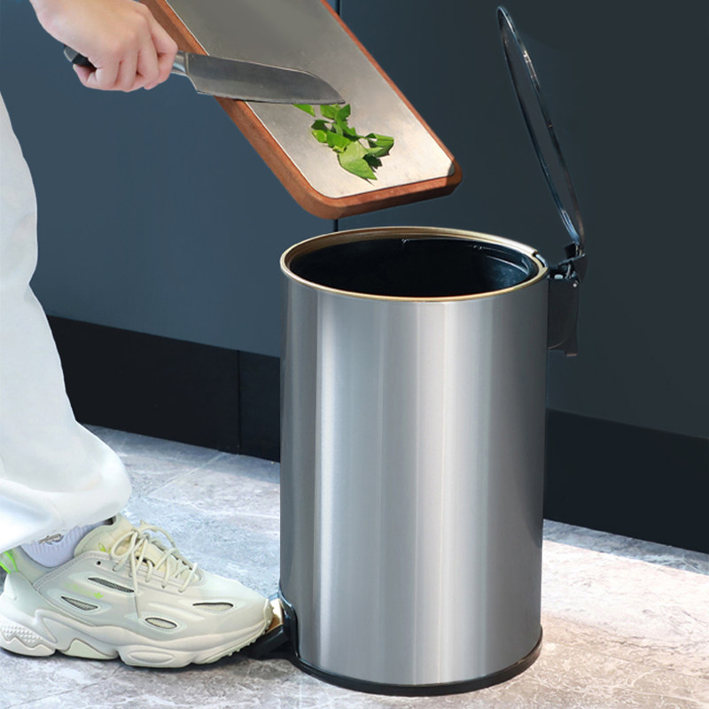 金属脚踏垃圾桶轻奢创意家用客厅卧室厨卫办公室缓降,家庭/个人清洁工具,垃圾桶,淘宝优惠券,粉丝福利购,淘宝优惠卷