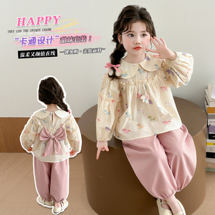 女童巨好看春季套装2026新款宝宝小马图案上衣儿童春秋装洋气时髦