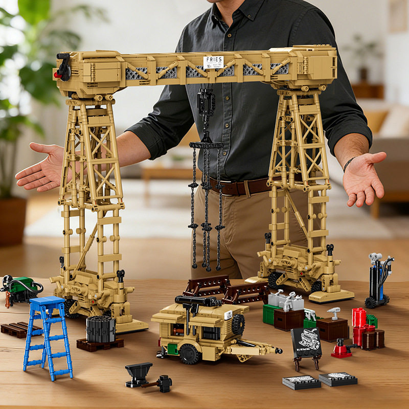 里斯弗伸缩臂积木拼装模型
