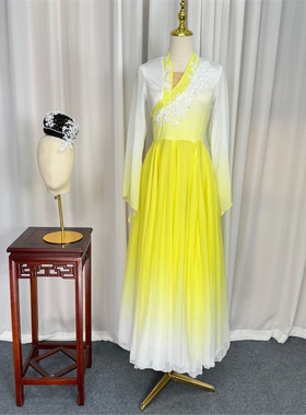 开场舞大摆裙芙蓉似锦满城花舞蹈演出服中国风飘逸女子群舞表演服