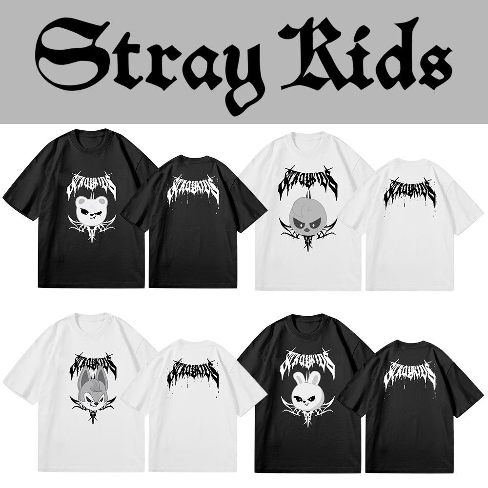 stray kids巡演应援卡通skzoo联名短袖2025应援打歌服双面印花T恤