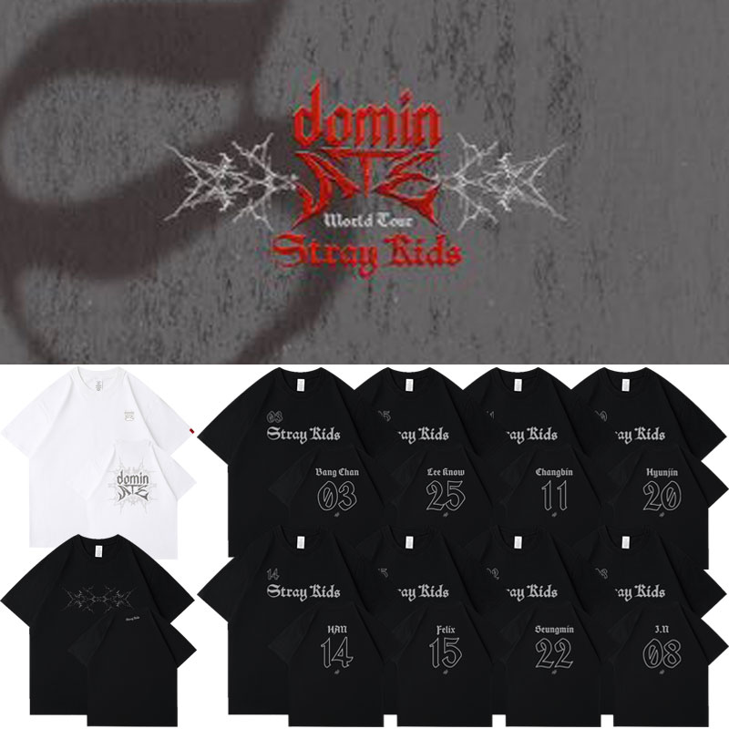 StrayKids2025世巡演唱会dominATE日本场周边同款衣服纯棉短袖T恤
