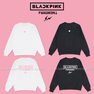 BLACKPINK联名藤原浩周边同款无帽卫衣男女宽松圆领厚棉T长袖上衣