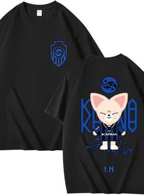 2025 Stray Kids skz 回归 周边组合周边印花夏季短袖T恤纯棉宽松