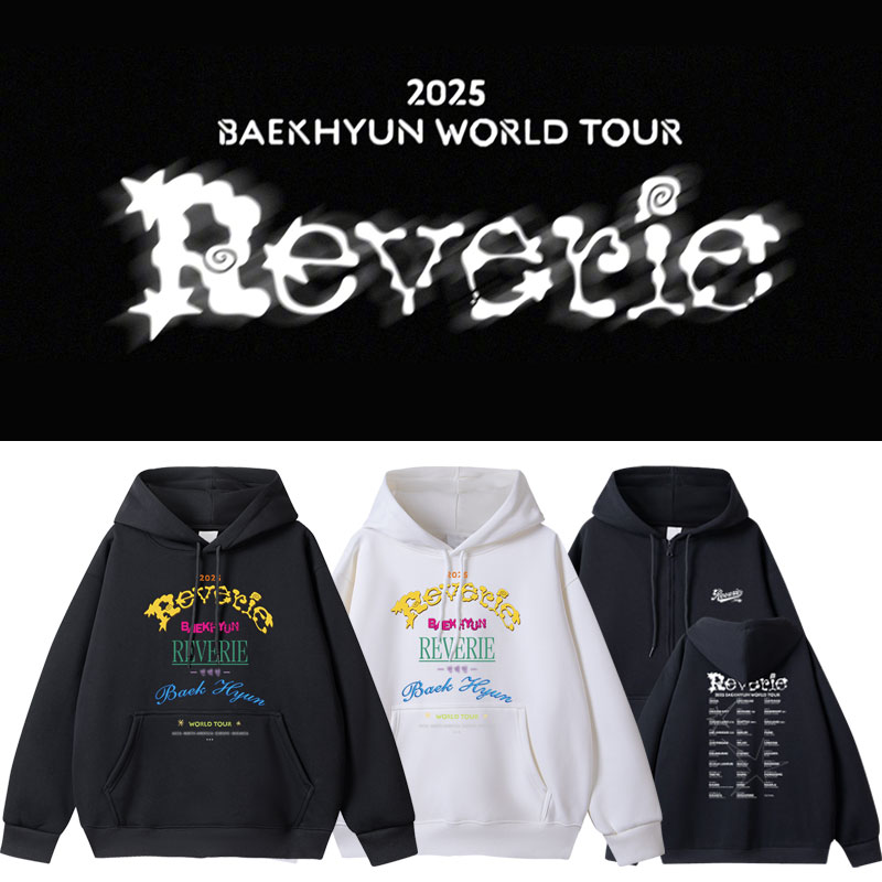 2025边伯贤演唱会Reverie周边应援同款卫衣服薄款加绒连帽衫外套