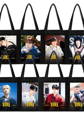 ATEEZ 10TH MINI专辑海报WORK系列帆布袋 个人照片印花学生手拎包
