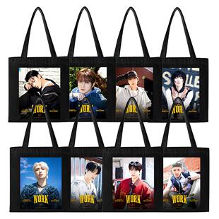 ATEEZ 10TH MINI专辑海报WORK系列帆布袋 个人照片印花学生手拎包